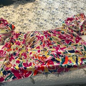 Colorful off the shoulder top